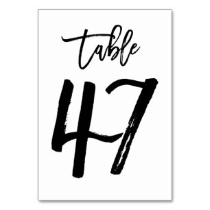 Chic Hand Letted Tischnummer Card   Tabelle 47
