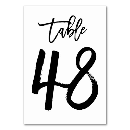 Chic Hand Letted Tischnummer Card | Tabelle 48 (Rückseite)