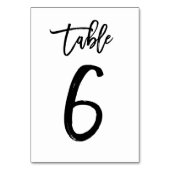 Chic Hand Letted Tischnummer Card | Tabelle 6 (Vorderseite)