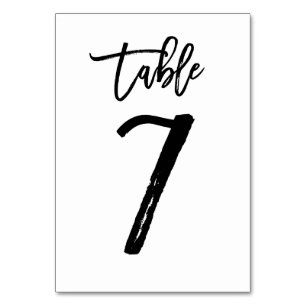 Chic Hand Letted Tischnummer Card   Tabelle 7