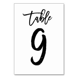 Chic Hand Letted Tischnummer Card   Tabelle 9