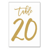 Chic Hand Letted Tischnummer Gold | Tabelle 20 (Vorderseite)