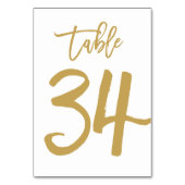 Chic Hand Letted Tischnummer Gold | Tabelle 34 (Vorderseite)