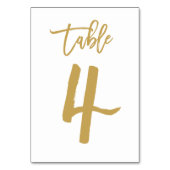 Chic Hand Letted Tischnummer Gold | Tabelle 4 (Rückseite)