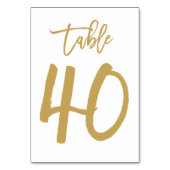 Chic Hand Letted Tischnummer Gold | Tabelle 40 (Rückseite)