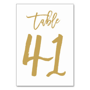 Chic Hand Letted Tischnummer Gold Tabelle 41