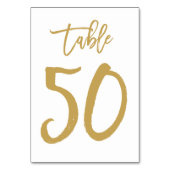 Chic Hand Letted Tischnummer Gold | Tabelle 50 (Rückseite)