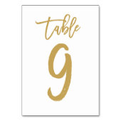 Chic Hand Letted Tischnummer Gold | Tabelle 9 (Rückseite)