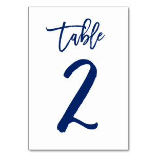 Chic Hand Letted Tischnummer Navy   Tabelle 2