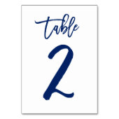 Chic Hand Letted Tischnummer Navy | Tabelle 2 (Vorderseite)