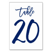 Chic Hand Letted Tischnummer Navy | Tabelle 20 (Vorderseite)