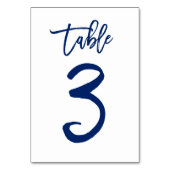 Chic Hand Letted Tischnummer Navy | Tabelle 3 (Vorderseite)