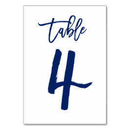 Chic Hand Letted Tischnummer Navy | Tabelle 4
