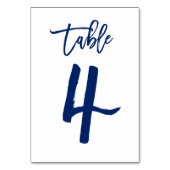 Chic Hand Letted Tischnummer Navy | Tabelle 4 (Vorderseite)
