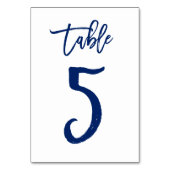 Chic Hand Letted Tischnummer Navy | Tabelle 5 (Vorderseite)