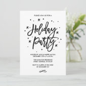 Chic Hand Letted Typografy Holiday Party Einladung (Stehend Vorderseite)