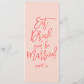 Chic Hand Letted Wedding Menu | Korallen Menükarte (Rückseite)