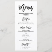 Chic Hand Letted Wedding Menu Menükarte (Vorderseite)