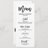 Chic Hand Letted Wedding Menu Menükarte (Vorne/Hinten)