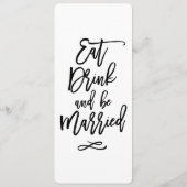 Chic Hand Letted Wedding Menu Menükarte (Rückseite)