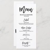 Chic Hand Letted Wedding Menu Programm (Vorne/Hinten)
