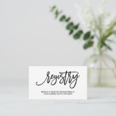 Chic Hand Letted Wedding Registry Card Begleitkarte (Stehend Vorderseite)