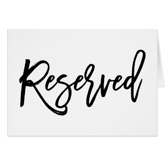 Chic Hand Letted Wedding Reserved Sign Klappzeiche (Vorderseite (Horizontal))