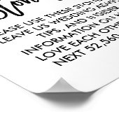 Chic Hand Letted Wedding Wishing Stones Sign Poster (Ecke)