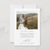 Chic Hand Letter 2 Foto Hochzeit Dankeskarte (Rückseite)