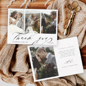 Chic Hand Letter 4 Foto Hochzeit Dankeskarte