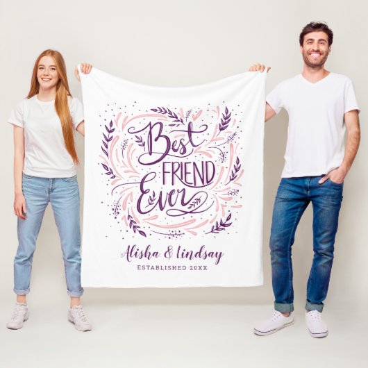 Chic Hand Letter Bester Freund je Personalisiert Fleecedecke (Beispiel)