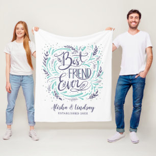 Chic Hand Letter Bester Freund je Personalisiert Fleecedecke