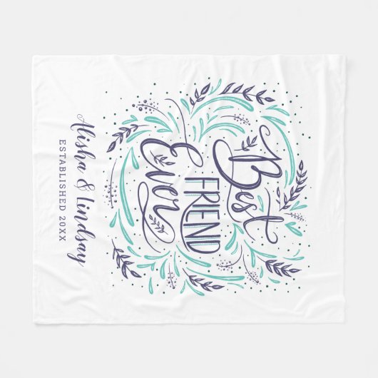 Chic Hand Letter Bester Freund je Personalisiert Fleecedecke (Vorderseite (Horizontal))