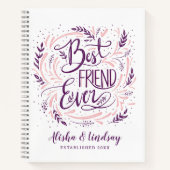 Chic Hand Letter Bester Freund je Personalisiert Notizblock (Vorderseite)
