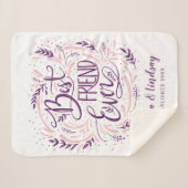 Chic Hand Letter Bester Freund je Personalisiert Sherpadecke (Vorderseite (Horizontal))