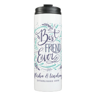 Chic Hand Letter Bester Freund je Personalisiert Thermosbecher