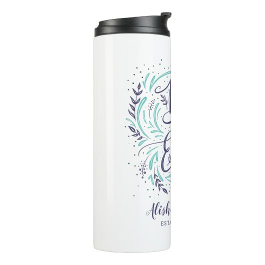 Chic Hand Letter Bester Freund je Personalisiert Thermosbecher (Nach links gedreht)