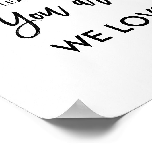 Chic Hand Letter Danke Message Poster (Ecke)