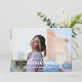 Chic Hand Letter Dankeschön Abschluss Dankeskarte (Stehend Vorderseite)