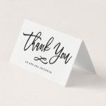 Chic Hand Letter Dankeschön Card mit Foto<br><div class="desc">Faltkarte,  auf der "danke" in einem modernen Pinselskript mit Foto auf der Rückseite steht</div>