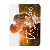 Chic Hand Letter Dankeschön Foto Magnet (Vertikal)