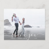 Chic Hand Letter Dankeschön Foto Postkarte (Vorderseite)