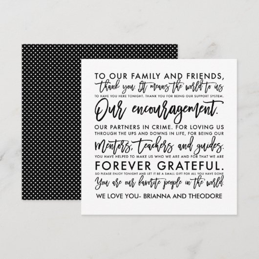 Chic Hand Letter Danksagung Dankeskarte (Vorne/Hinten)