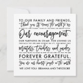 Chic Hand Letter Danksagung Dankeskarte (Vorderseite)