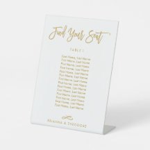 Chic Hand Letter individueller Sitzplan Gold