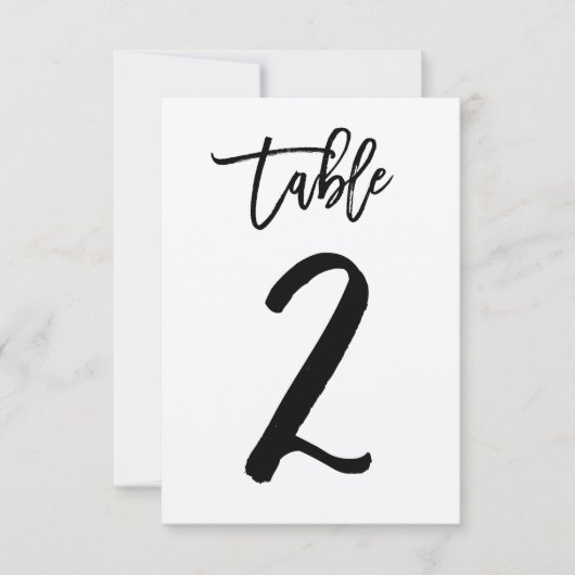Chic Hand Letter Kraft Tischnummer Card | Tabelle (Vorderseite)