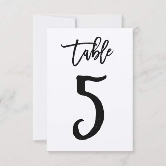 Chic Hand Letter Kraft Tischnummer Card | Tabelle  (Vorderseite)