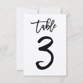 Chic Hand Letter Kraft Tischnummer Card | Tabelle  (Vorderseite)