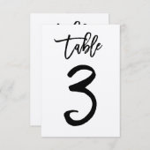 Chic Hand Letter Kraft Tischnummer Card | Tabelle  (Vorne/Hinten)