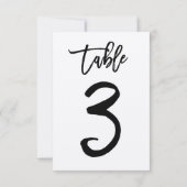 Chic Hand Letter Kraft Tischnummer Card | Tabelle  (Rückseite)